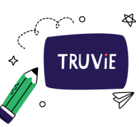 Truvie logo on a screen with a pencil to edit