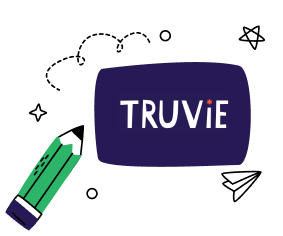 Truvie logo on a screen with a pencil to edit
