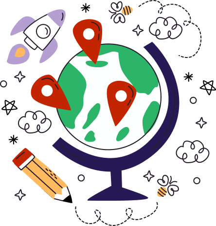 Globe with fun items
